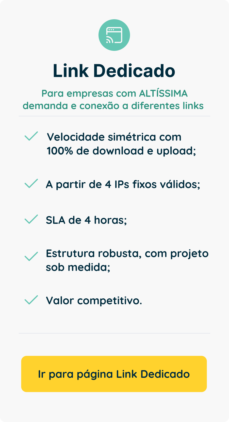 Ir para página link dedicado