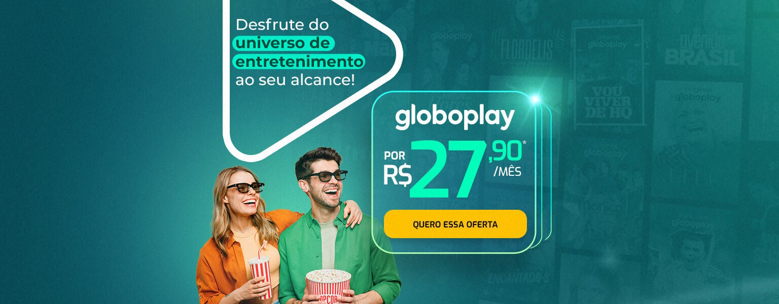 Desfrute do universo de entretenimento ao seu alcance! Só assinante dá um play em tudo. Tudo junto?  Só no Globoplay. Por R$ 27,90