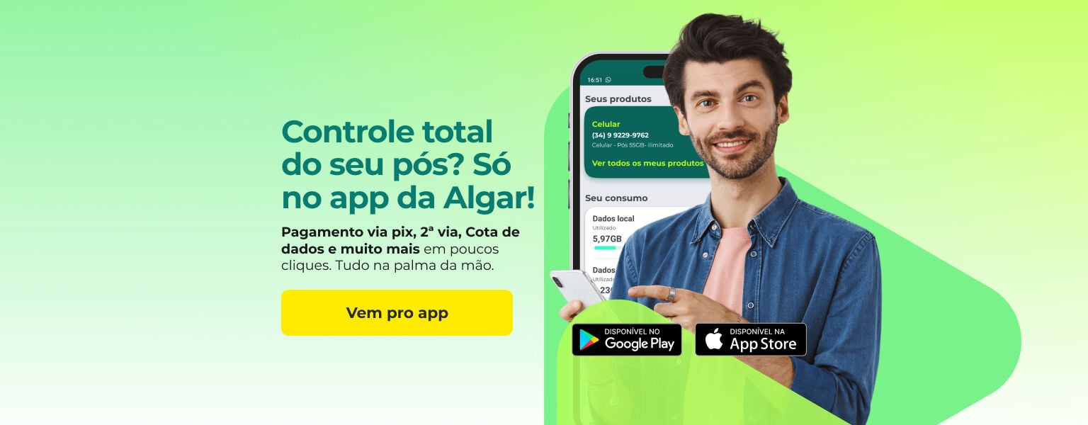 Baixe o app da Algar e desbloqueie um universo de vantagens.