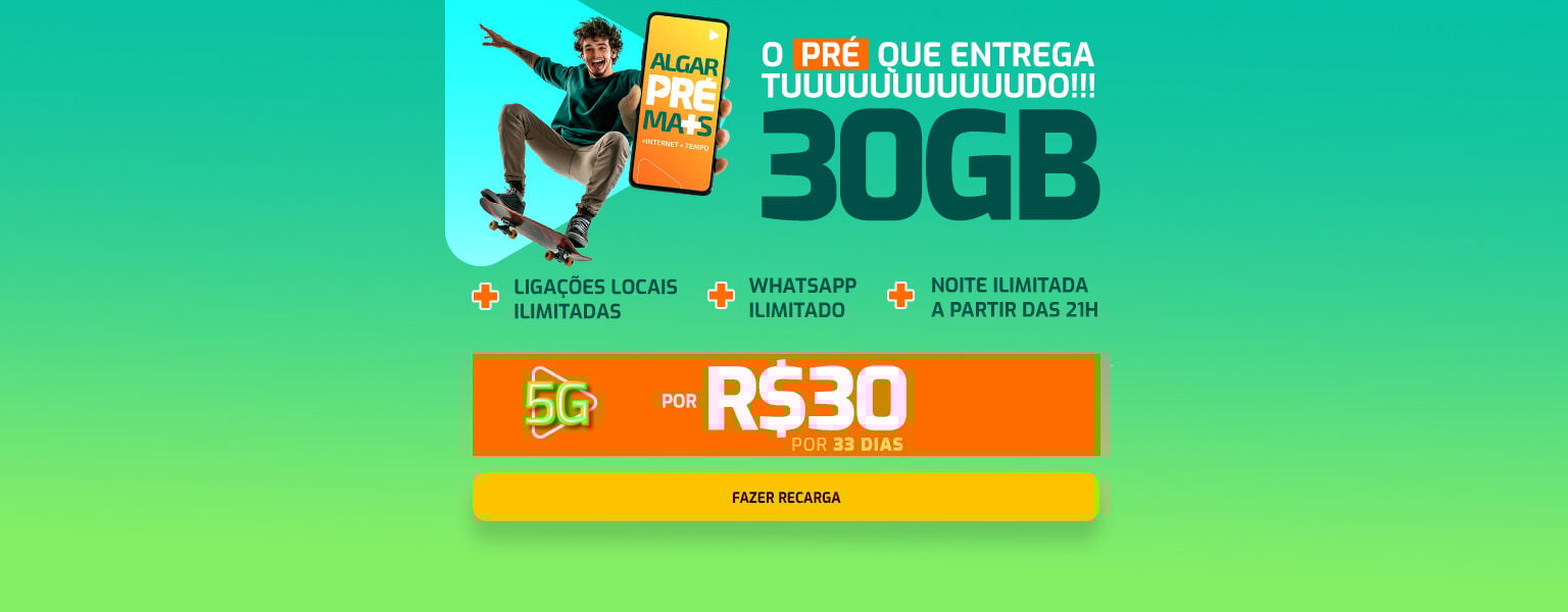 30 Gigas por R$ 30,00